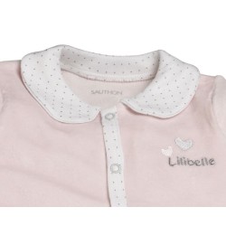 Pyjama velours Rose Lilibelle taille 3 mois