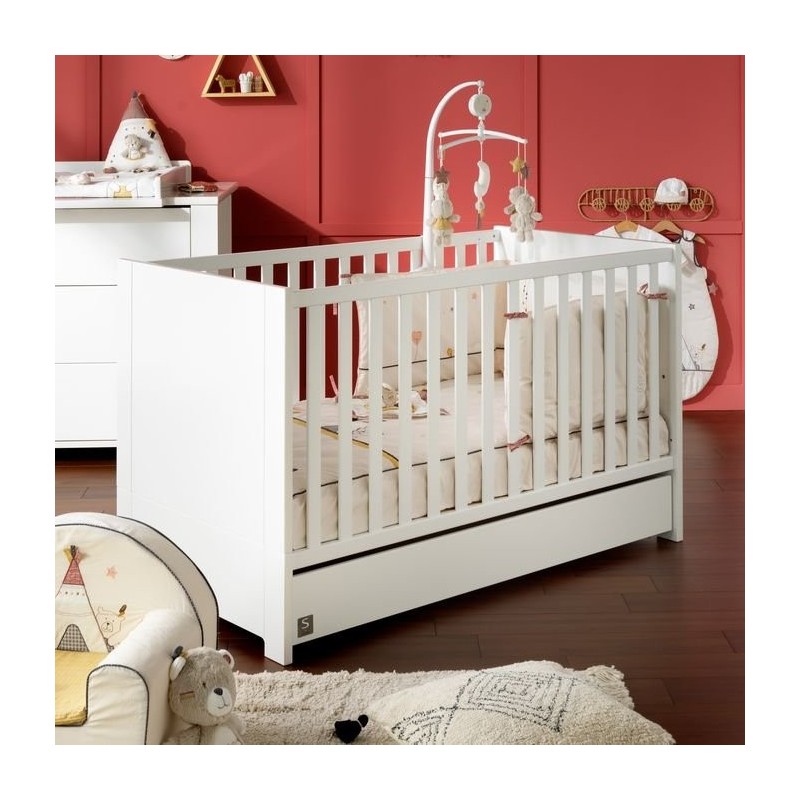 140x70 Lettino trasformabile a soppalco Bianco