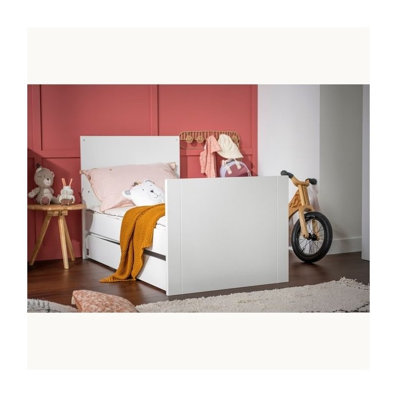 140x70 Lettino trasformabile a soppalco Bianco