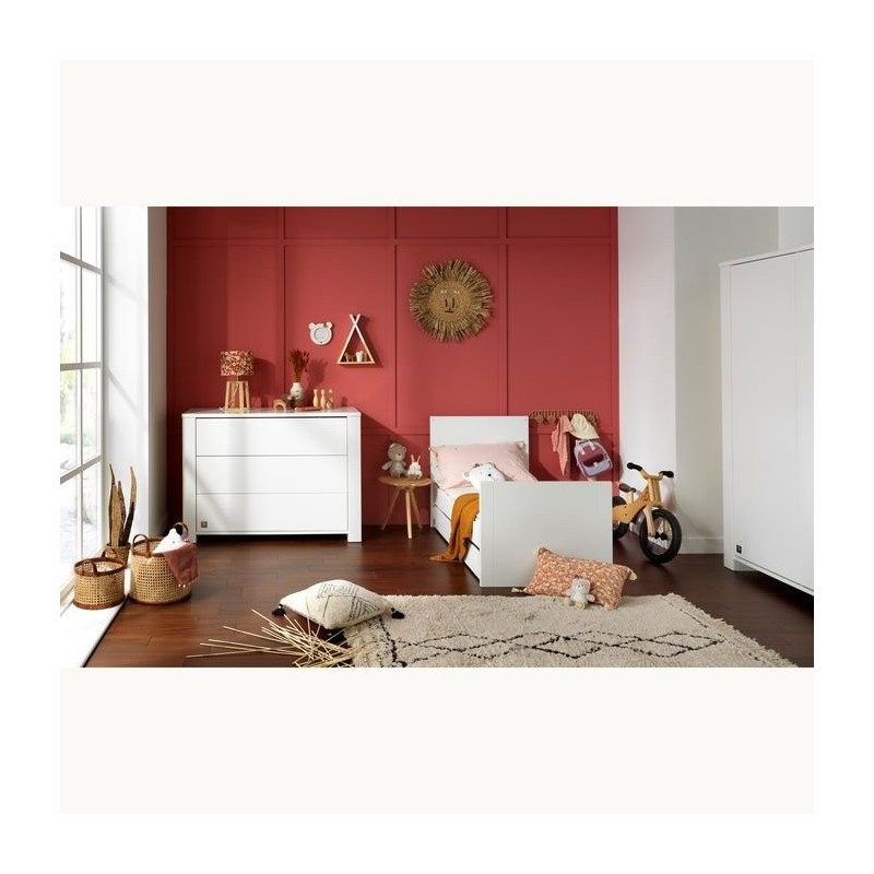 140x70 Lettino trasformabile a soppalco Bianco