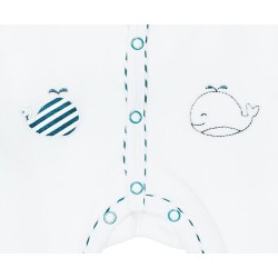 Pyjama velours ouverture devant taille naissance Blue Baleine