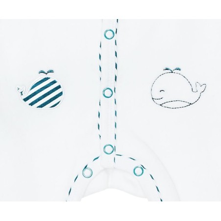 Pyjama velours ouverture devant taille naissance Blue Baleine