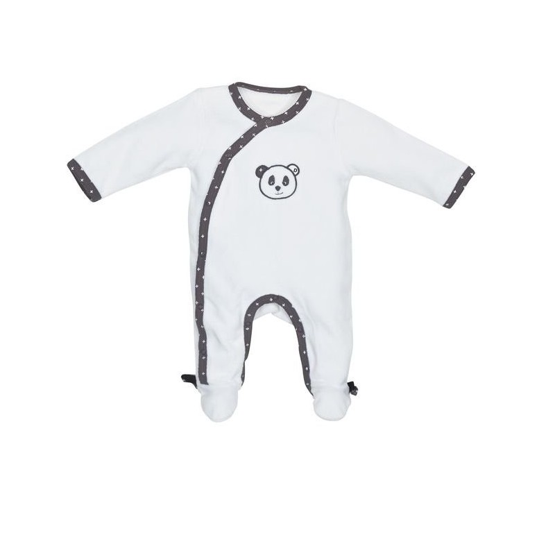 Pyjama velours Blanc noir taille 1 mois Chao Chao