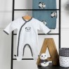 Pyjama aus Samt Weiß Schwarz Größe 3 Monate Chao Chao