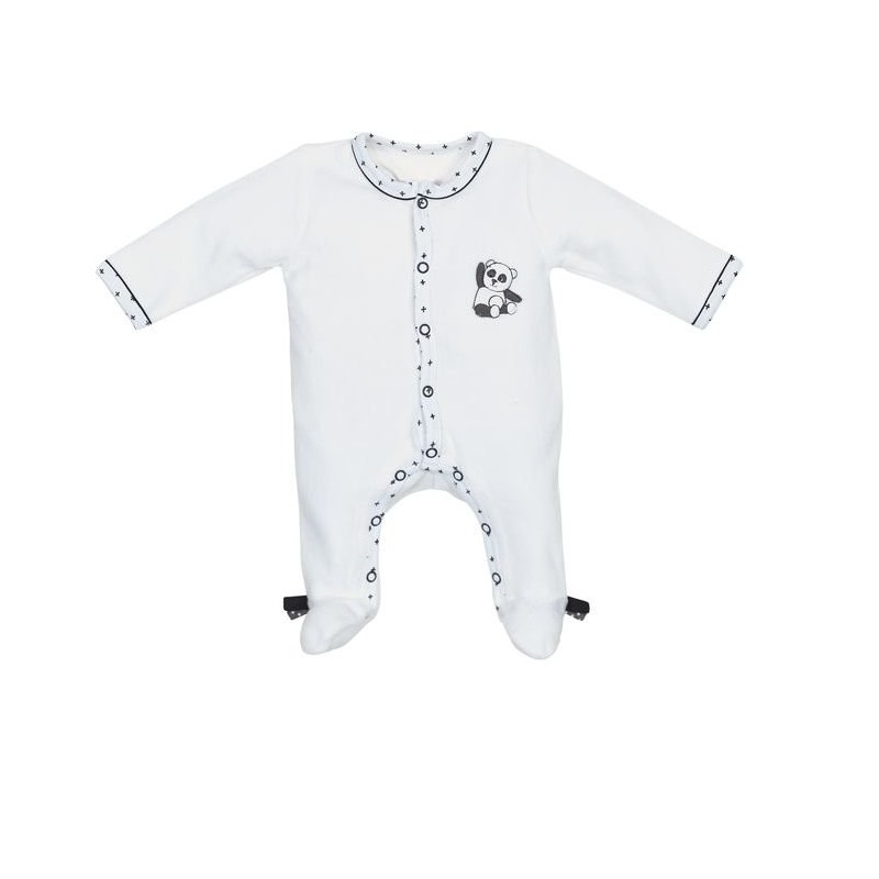 Pyjama velours Blanc taille 1 mois Chao Chao