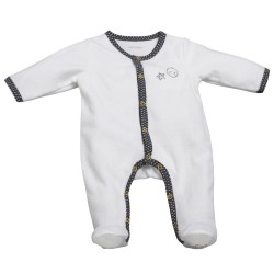 Pyjama velours Blanc Gris Babyfan taille 1 mois