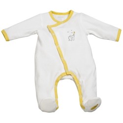 Pyjama velours Blanc Jaune Babyfan taille naissance
