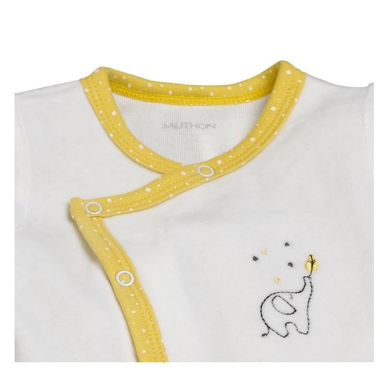 Pyjama velours Blanc Jaune Babyfan taille 1 mois
