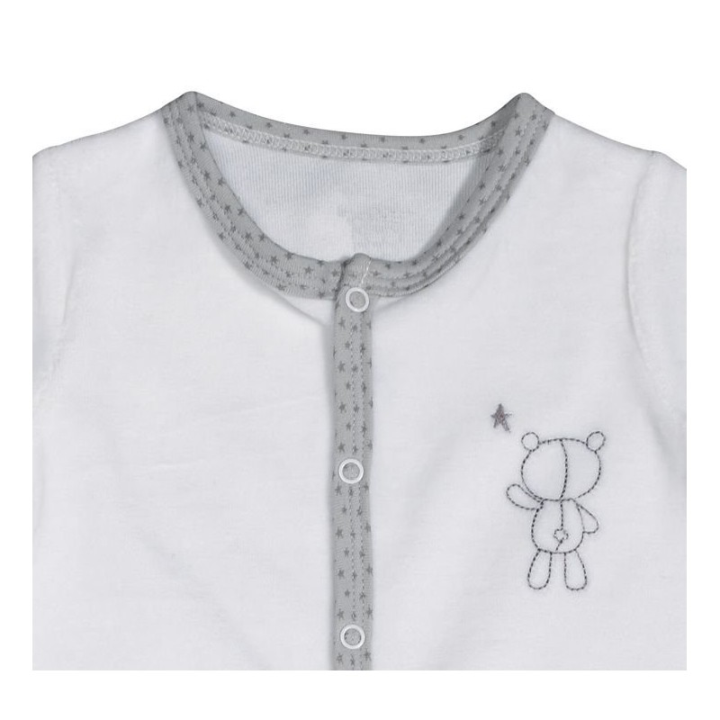 Pyjama velours Blanc-ours Céleste taille naissance