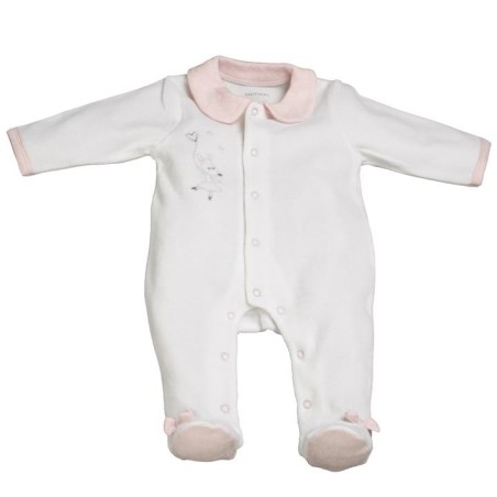 Pyjama velours Blanc Lilibelle taille 1 mois