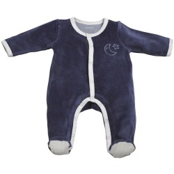 Pyjama velours Bleu Merlin taille naissance