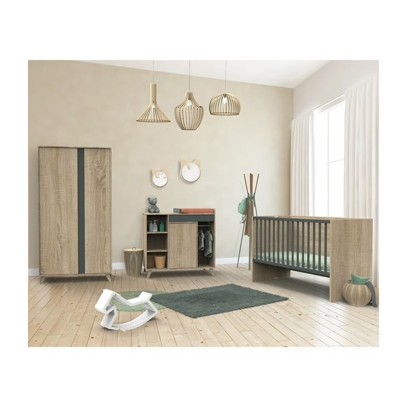 Letto 140x70 trasformabile in 90x200 e 140x200 Nova Grigio Vulcano