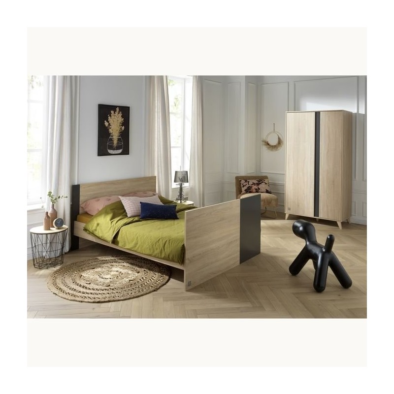 Letto 140x70 trasformabile in 90x200 e 140x200 Nova Grigio Vulcano