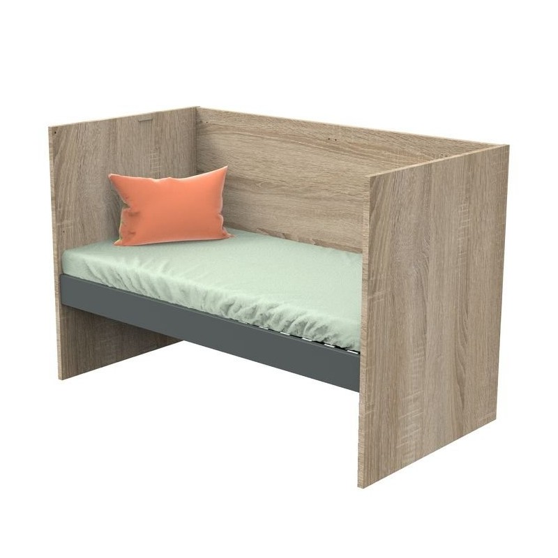 Letto 140x70 trasformabile in 90x200 e 140x200 Nova Grigio Vulcano
