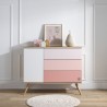 Duo lit 120x60 + commode Seventies Rose
