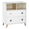 Duo lit 120x60 + commode Oslo boutons gouttes
