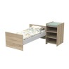 DUO LETTO CAMERA DA LETTO TRASFORMABILE CON SCAFFALE + ARMADIO A COLONNA IN ROVERE DORATO