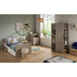 DUO LIT CHAMBRE TRANSFORMABLE + ARMOIRE UP CHENE SILEX