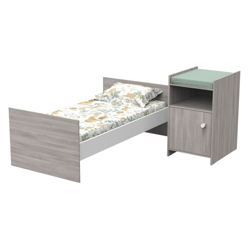 DUO BED SET (CONVERTIBLE BED + WARDROBE) IN SILEX OAK