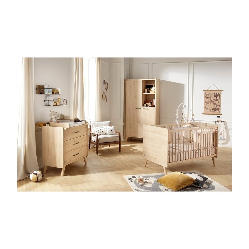 Commode bébé 3 tiroirs en bois chêne - Arty - Sauthon