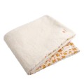 Petit Chou Leopard-Print Baby Blanket in Cotton Gauze and Sherpa