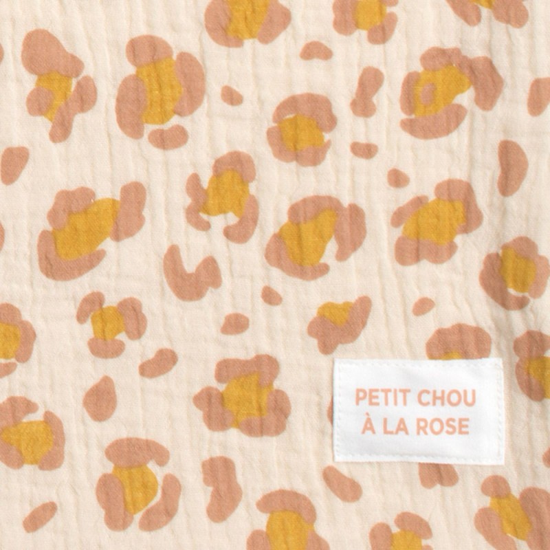 Manta para bebé con estampado de leopardo, de gasa de algodón y sherpa, de Petit Chou