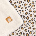 Manta para bebé con estampado de leopardo, de gasa de algodón y sherpa