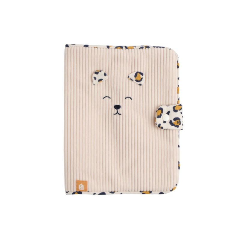 Corduroy health record cover - Leopard