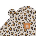 Baby bath cape made of cotton gauze and a leopard-print washcloth