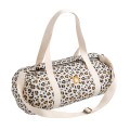 Borsa a tracolla in garza di cotone leopardata