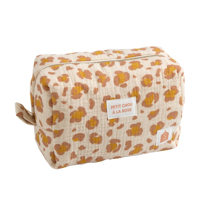 Neceser de gasa de algodón con estampado de leopardo de Petit Chou