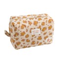 Borsa da toilette in garza di cotone con stampa leopardata Petit Chou