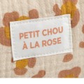 Borsa da toilette in garza di cotone con stampa leopardata Petit Chou