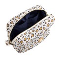 Leopard-print cotton gauze toiletry bag