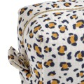 Leopard-print cotton gauze toiletry bag