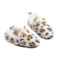 Baby-Hausschuhe mit Fellfutter und Leopardenmuster