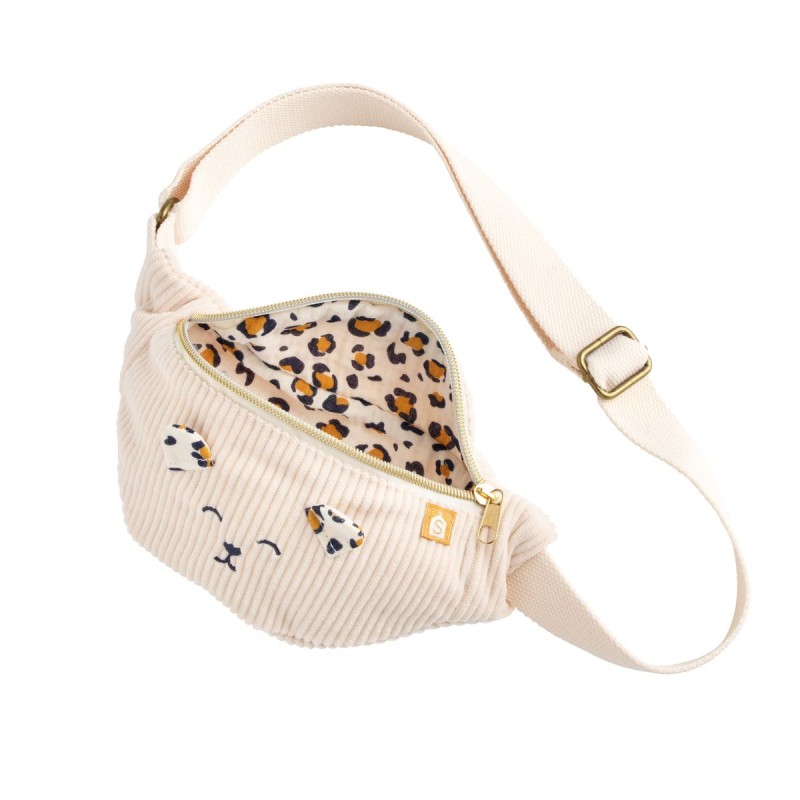 Marsupio per bambini in velluto a coste - Leopardo