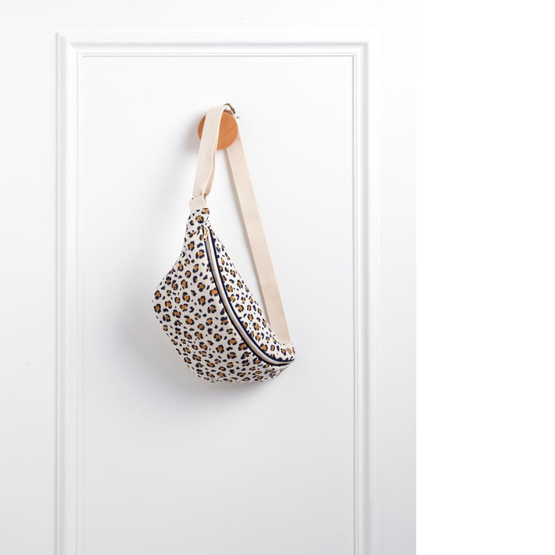 Gürteltasche aus Baumwollgaze mit Leopardenmuster