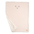 Babydecke aus Rippvelours und Sherpa mit Leopardenmuster
