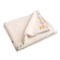 Leopard-print ribbed velour and sherpa baby blanket