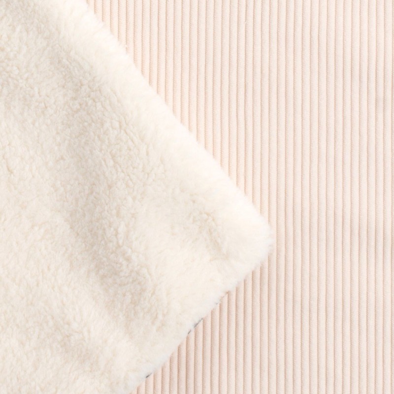 Leopard-print ribbed velour and sherpa baby blanket