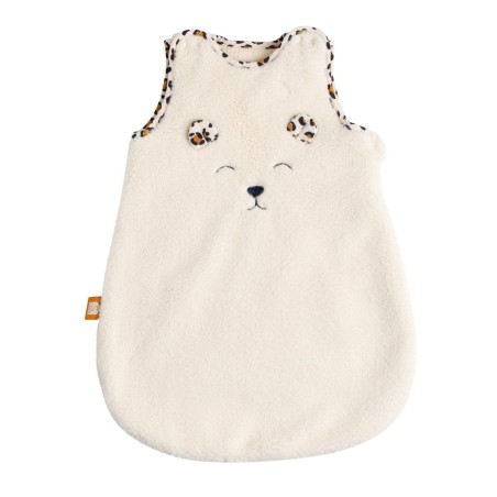 Winter-Schlafsack für Neugeborene aus Sherpa mit Leopardenmuster