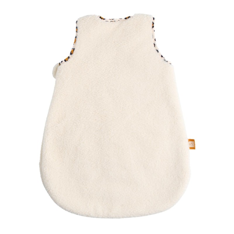 Saco de dormir para recién nacidos de invierno, de sherpa y con detalles de leopardo