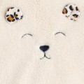 Winter baby sleeping bag for newborns in sherpa with leopard-print details