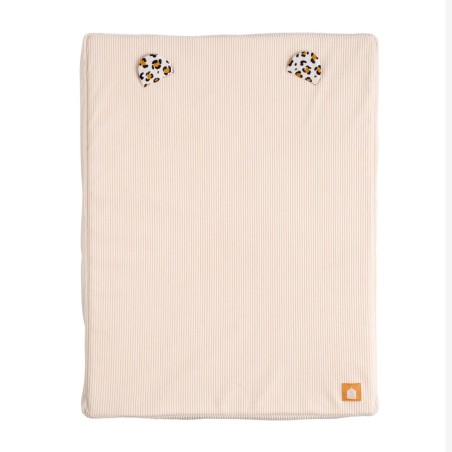 Wickelauflage mit Bezug aus Rippvelours und Leoparden-Handtuch