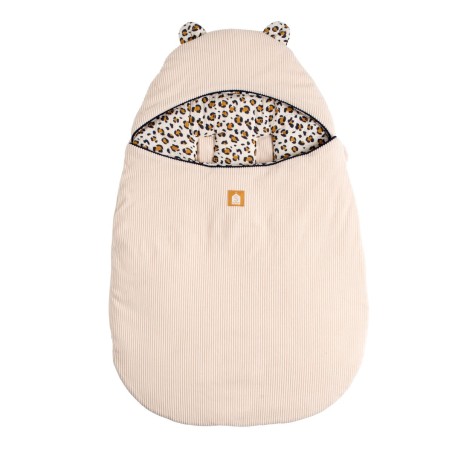Saco de bebé con 5 broches, de pana y con interior de gasa de algodón, estampado de leopardo