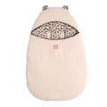 Saco de bebé con 5 broches, de pana y con interior de gasa de algodón, estampado de leopardo