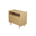 2-drawer chest with 1 open compartment, vintage oak finish, gold handles – My Love