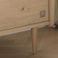 Comò con 2 cassetti e 1 nicchia, finitura rovere vintage e maniglie dorate My Love