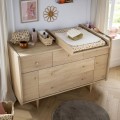 Plan Ã  langer coulissant pour commode XXL 5 tiroirs chÃªne | Sauthon